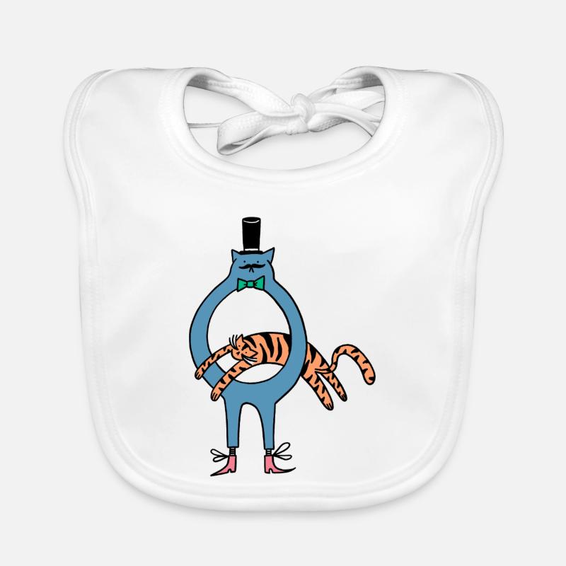 Tiger_Jump - Baby Bio-Lätzchen - Weiß