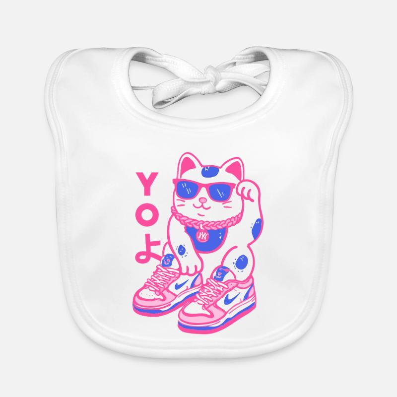 Neon Maneki Sneaker Chat Bavoir bio Bébé