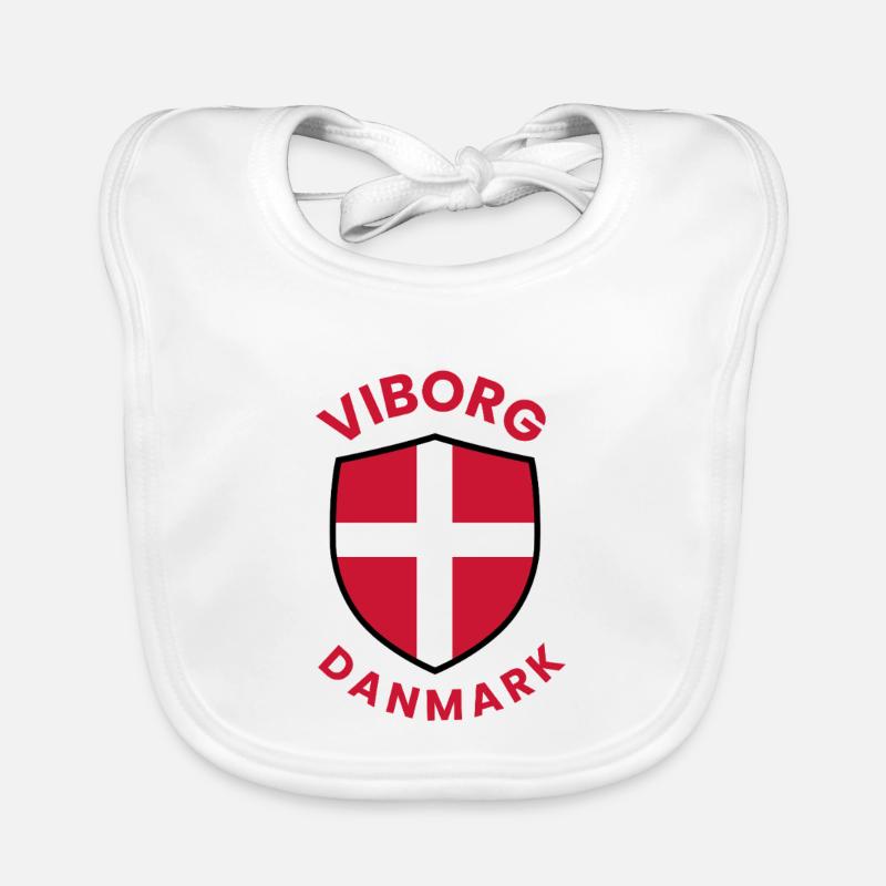 Viborg Denmark's Shield with cross flag Organic Baby Bibs