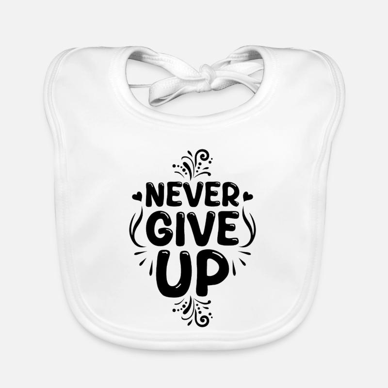Never_give_up Bavoir bio Bébé
