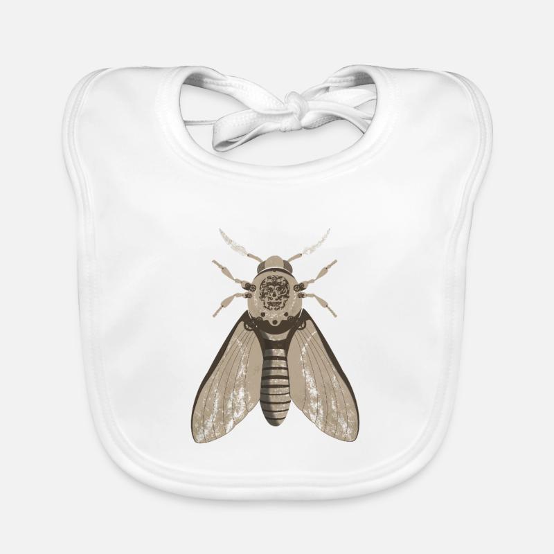 Skull Moth in Steampunk Style Organic Baby Bibs