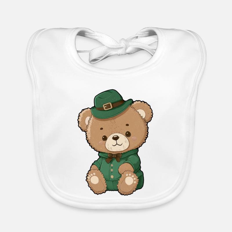 Emerald Leprechaun Bear Organic Baby Bibs