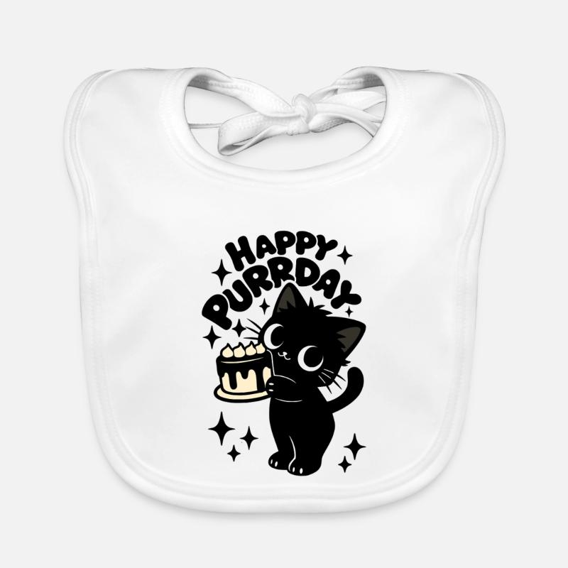 Kitchen Theft Cat | Cute Birthday Cats Motif Organic Baby Bibs