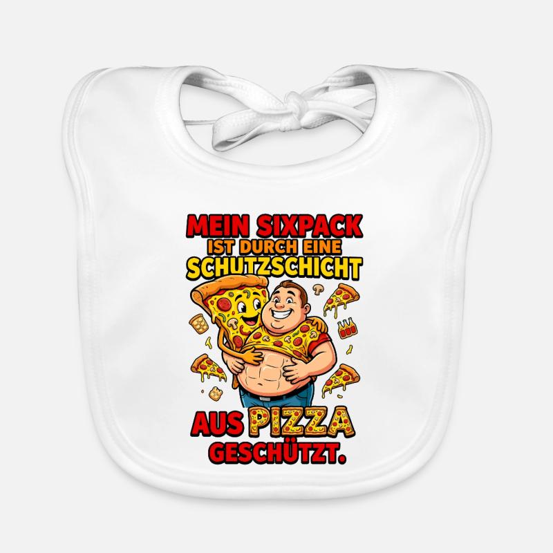 Pizza Sixpack Protective Layer Meme Organic Baby Bibs