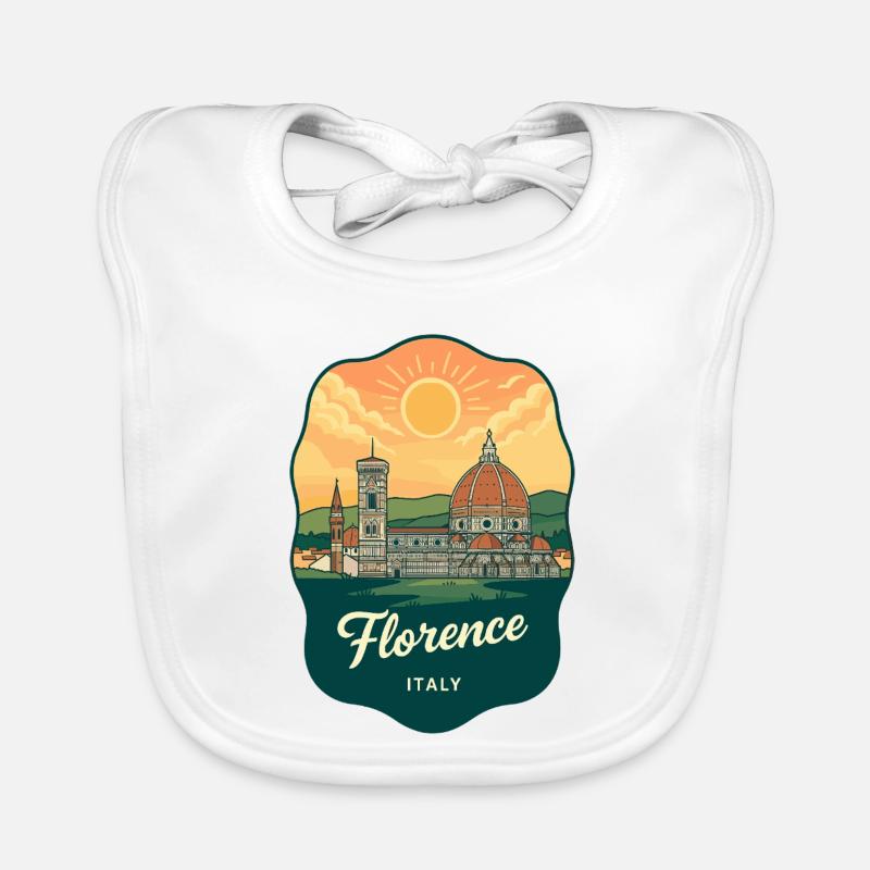 Badge de voyage rétro Sunset de Florence Duomo Bavoir bio Bébé