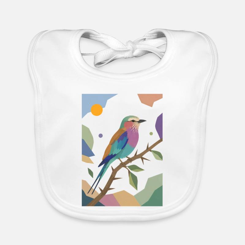 Bunter Vogel Fliederbrustwalze Design  Baby Bio-Lätzchen