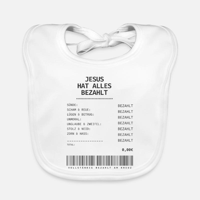 Jesus hat bezahlt Quittung Baby Bio-Lätzchen