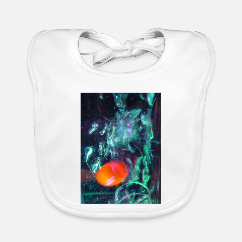 Neon Nebula with Orange Core Organic Baby Bibs