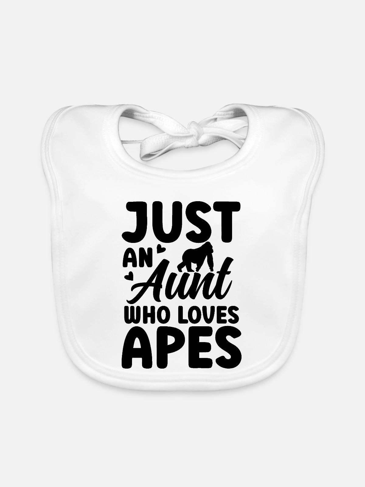Affe Tante Spruch - Baby Bio-Lätzchen - Weiß - Vorne