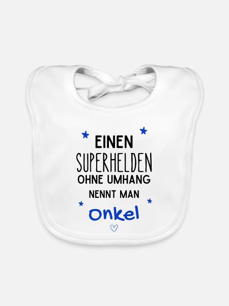 Onkel Superheld - Baby Bio-Lätzchen - Weiß - Vorne