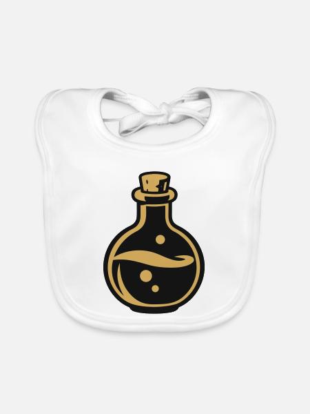 Zaubertrank Flasche Icon - Baby Bio-Lätzchen - Weiß - Vorne
