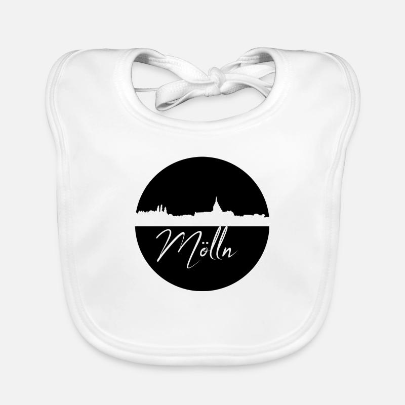 Mölln,Skyline,Circle,Black Circle Organic Baby Bibs