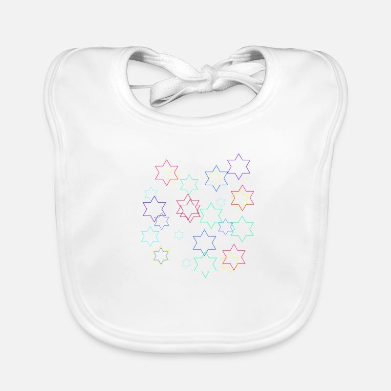 Sterne,stern, bunte Sterne Baby Bio-Lätzchen