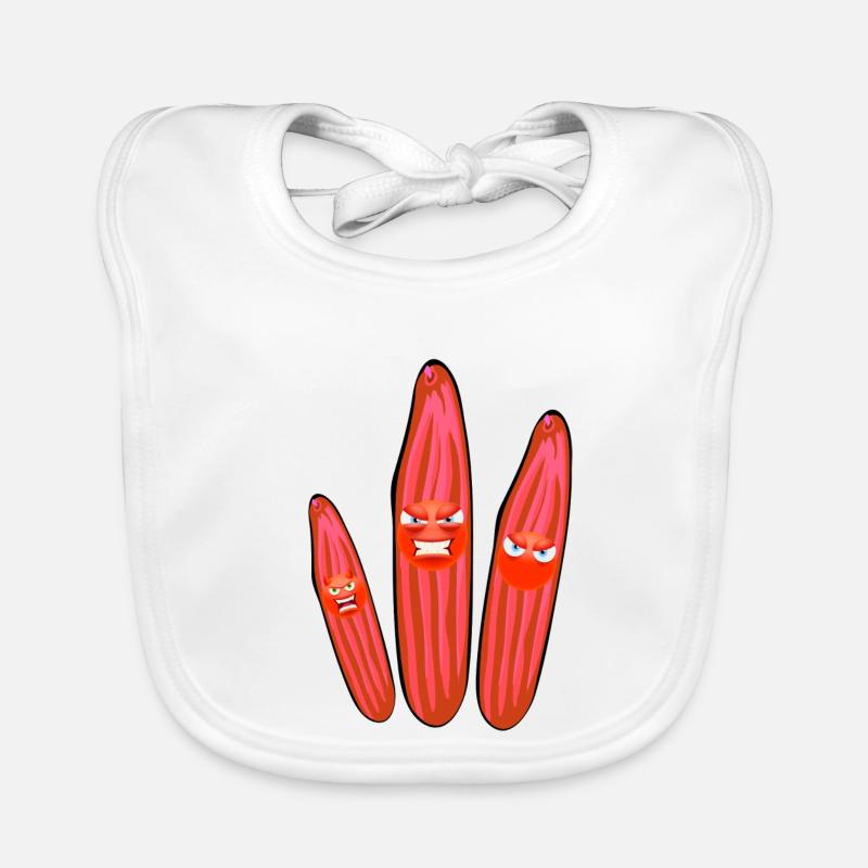 Angry cucumber, cucumbers, comic, cucumber Organic Baby Bibs