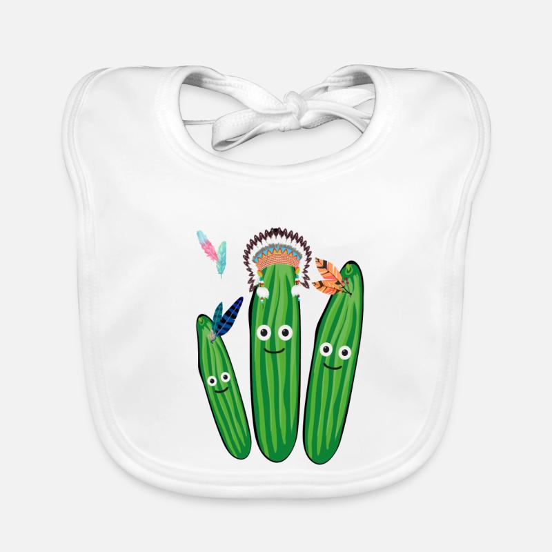 concombre, concombre, indien, plumes, coiffe de plumes Bavoir bio Bébé