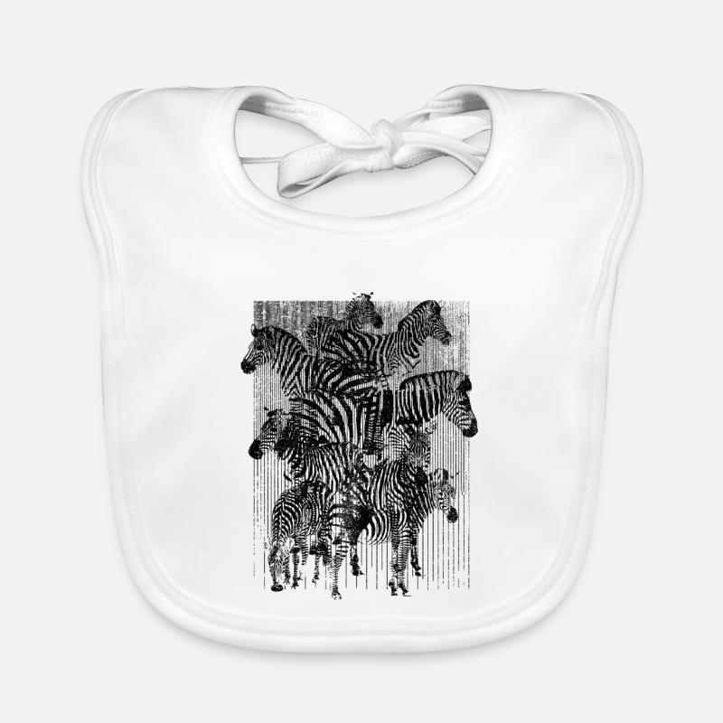 Zebra (Stripes) - Baby Bio-Lätzchen - Weiß