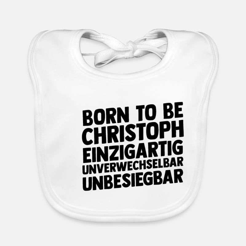 First name Chris Christoph Organic Baby Bibs