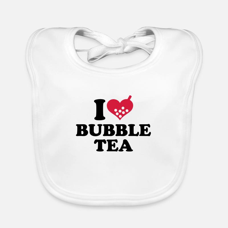 I love Bubble Tea Bavoir bio Bébé