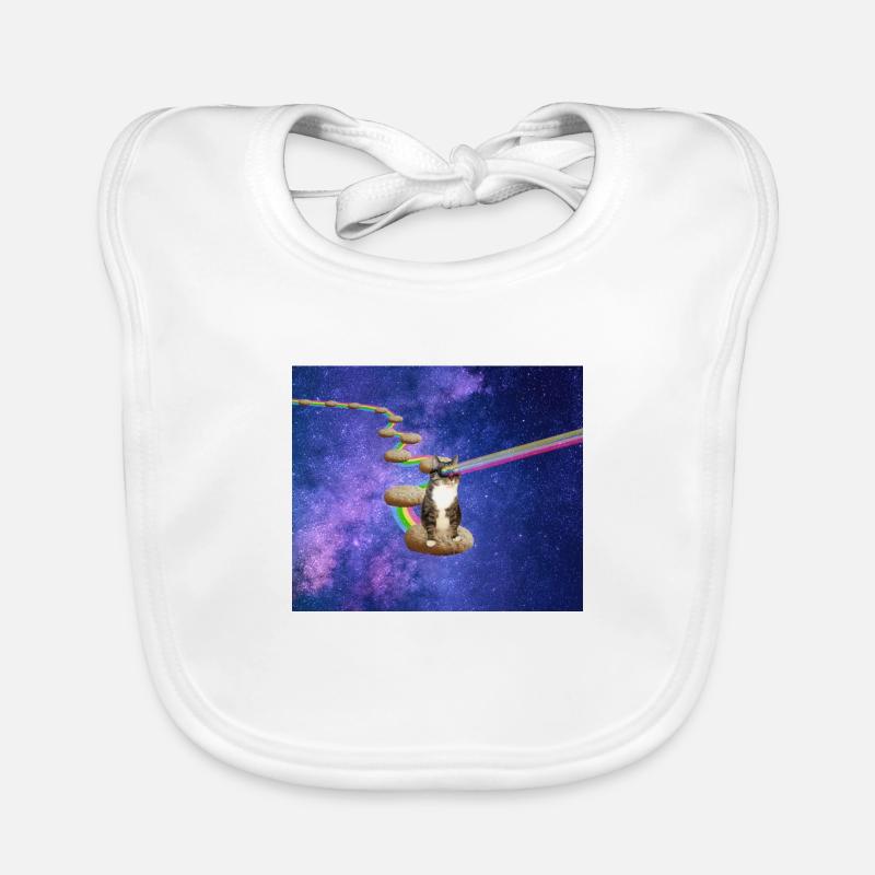 Cute tabby cat in outer space Organic Baby Bibs