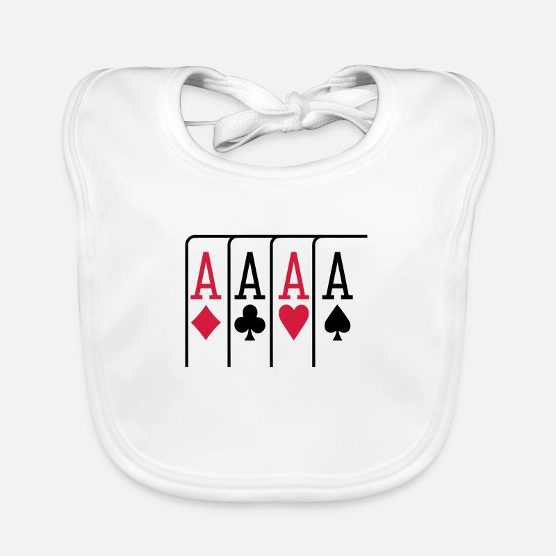 Poker - Baby Bio-Lätzchen - Weiß