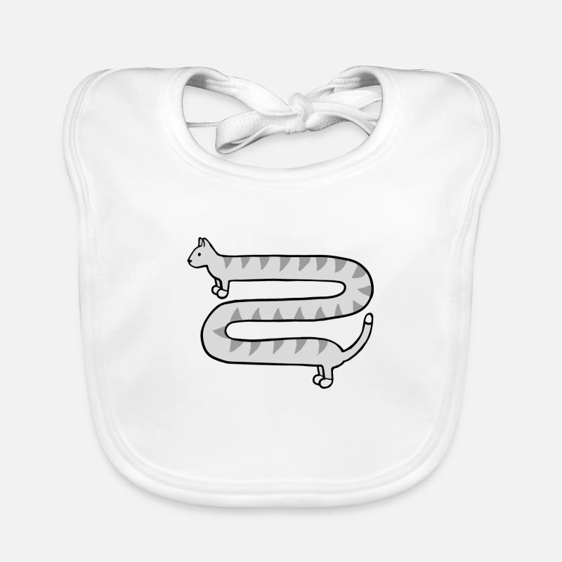 Cute long grey tabby cat Organic Baby Bibs