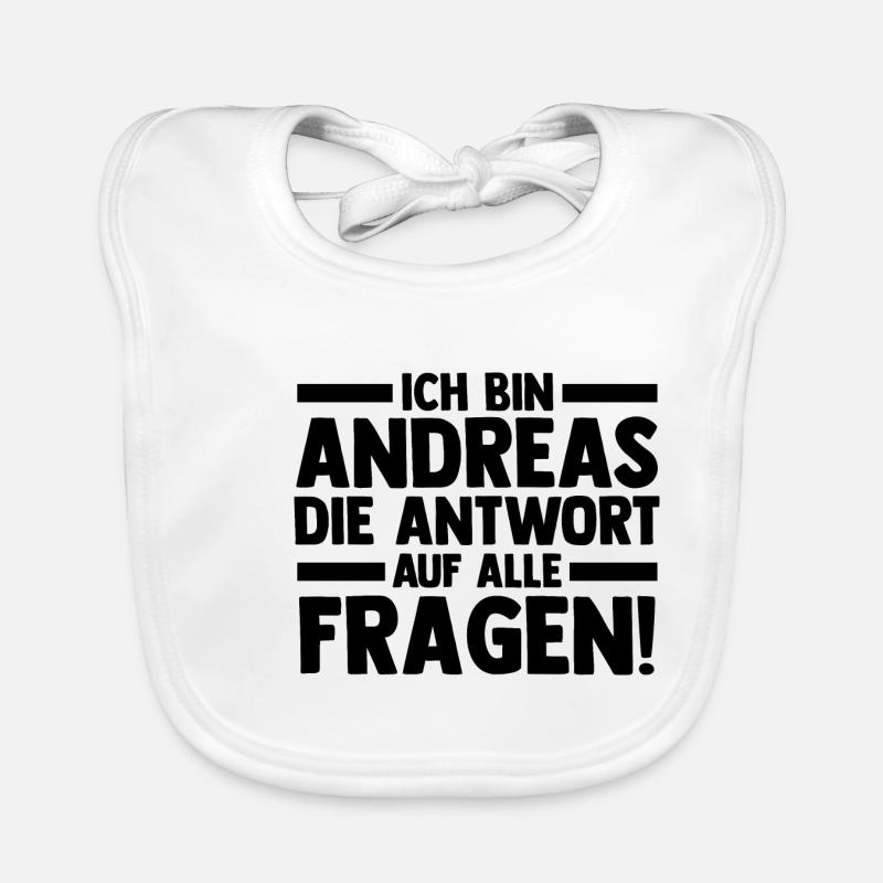 First name Andreas Organic Baby Bibs