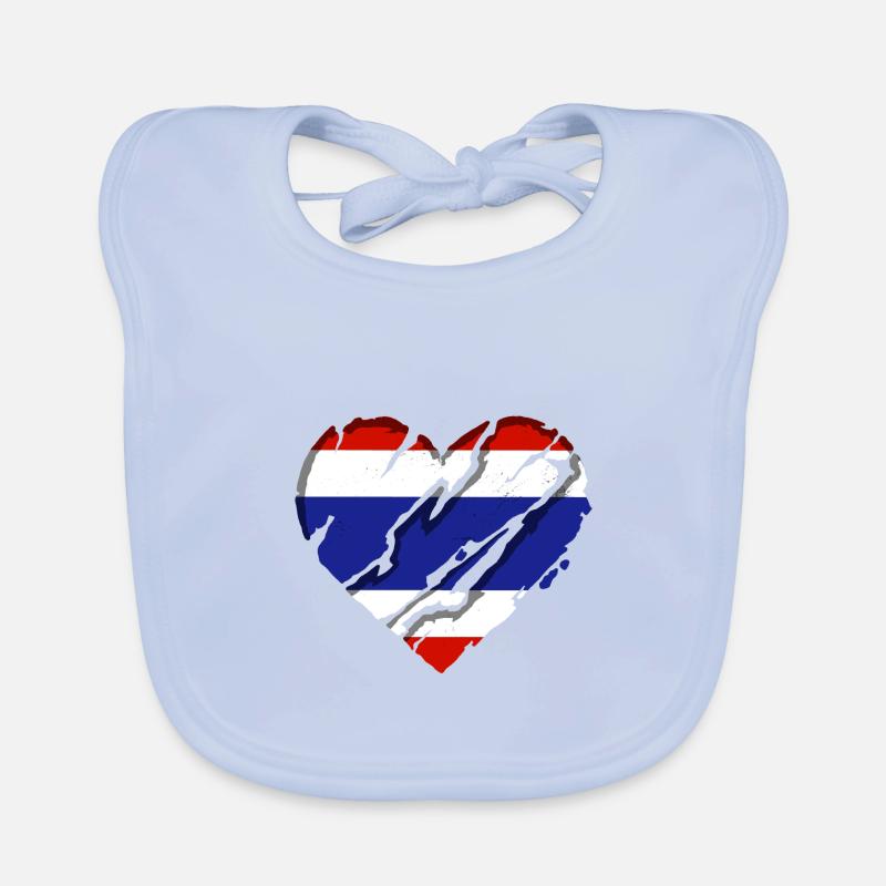 Thaïlande Drapeau Thaïlandais Drapeau utilisé Look Bavoir bio Bébé