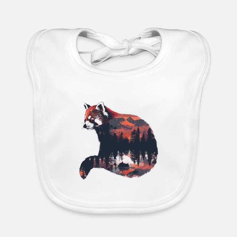 Red Panda Cat Bear Red Panda Organic Baby Bibs
