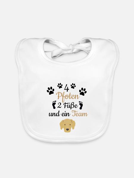 Golden Retriever Hundebesitzer Geschenkidee - Baby Bio-Lätzchen - Weiß