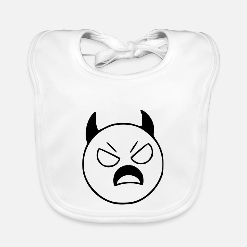 Emoji Sketch Devil Evil Black Bavoir bio Bébé