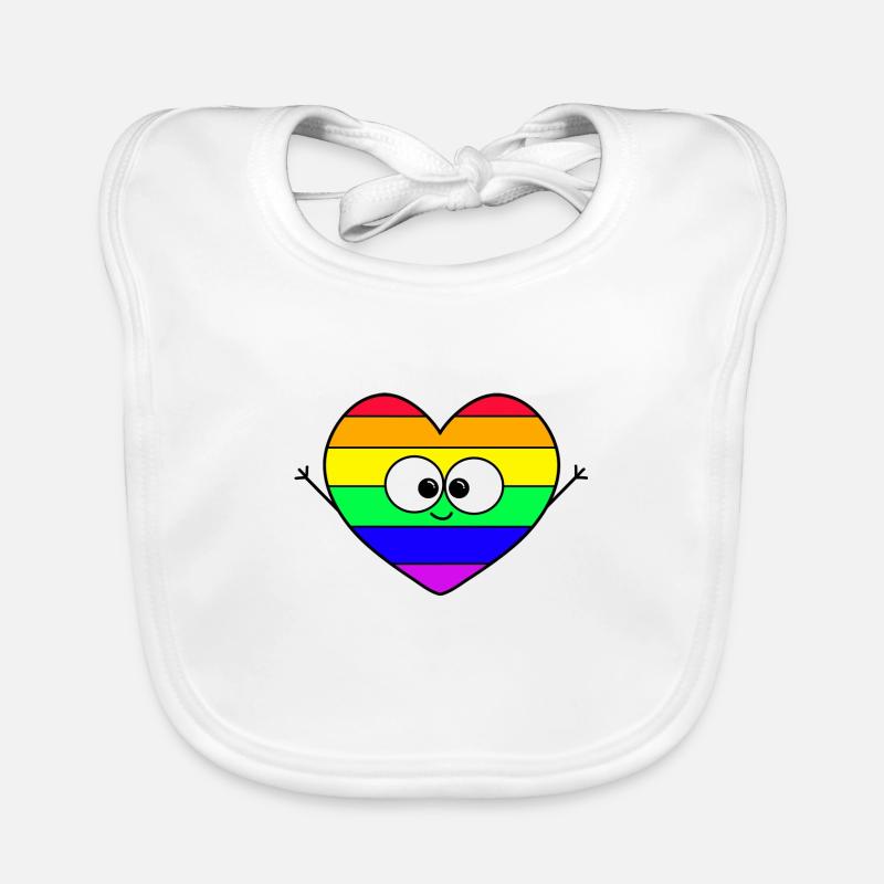 Regenbogen Herz Baby Bio-Lätzchen