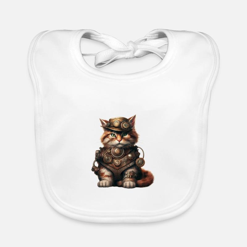 chat Steampunk Bavoir bio Bébé