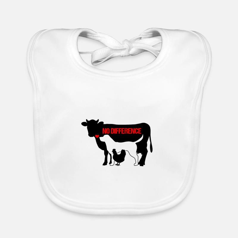 Chien vache poulets pas de différence animaux vegan cadeau - Bavoir bio Bébé - blanc
