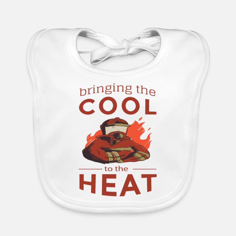 Fireman professional fire department fire engine Organic Baby Bibs