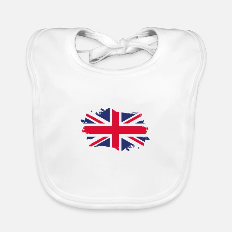 Drapeau de l'Angleterre Patriot Gift Home State Jack - Bavoir bio Bébé - blanc