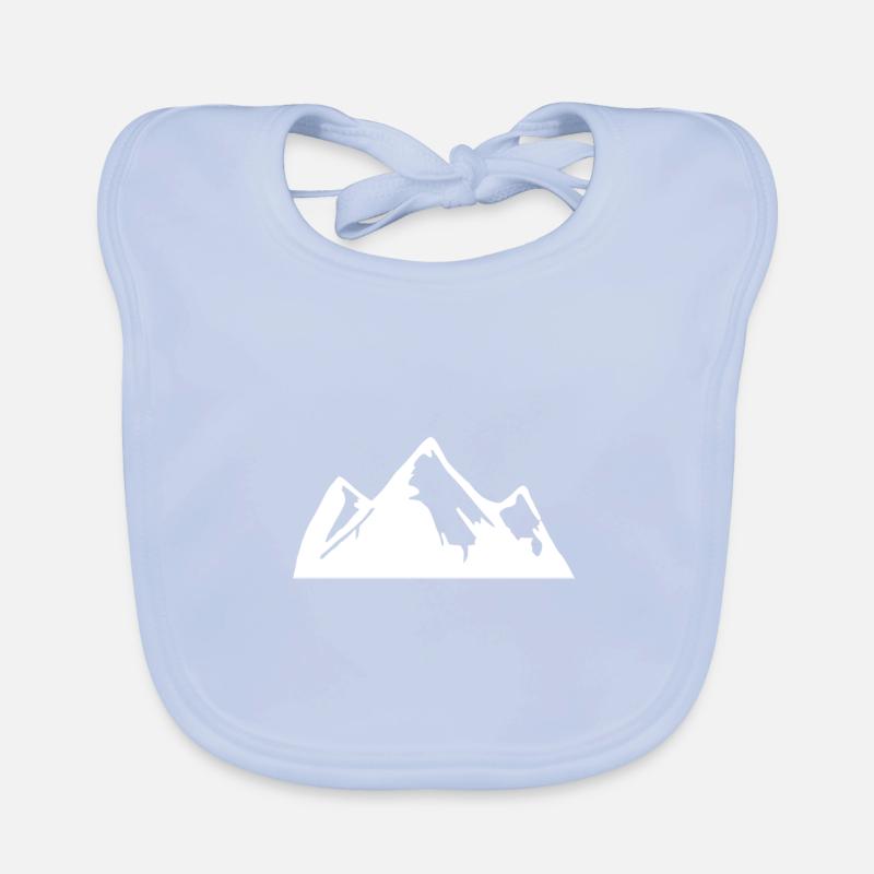 Mountains white Organic Baby Bibs