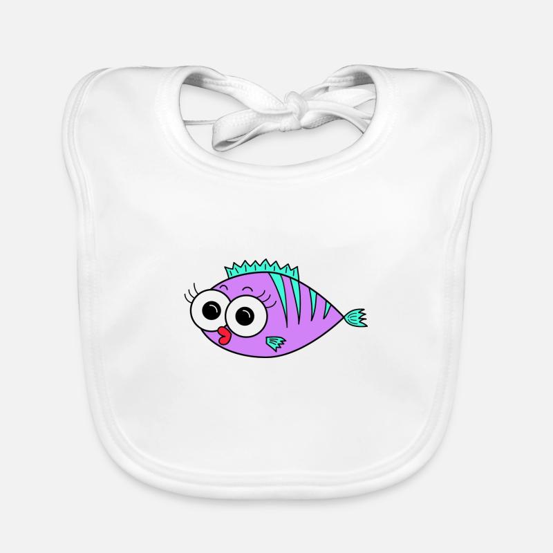 Fisch Lila Baby Bio-Lätzchen