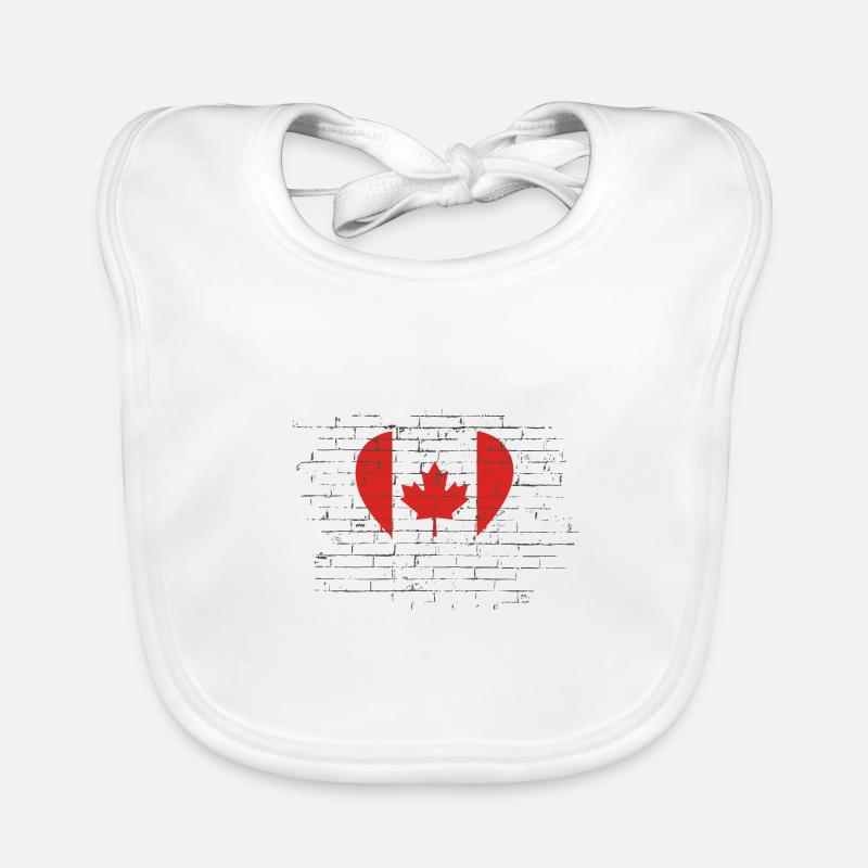 Drapeau du Canada Feuille d’érable Drapeau canadien Canada Bavoir bio Bébé