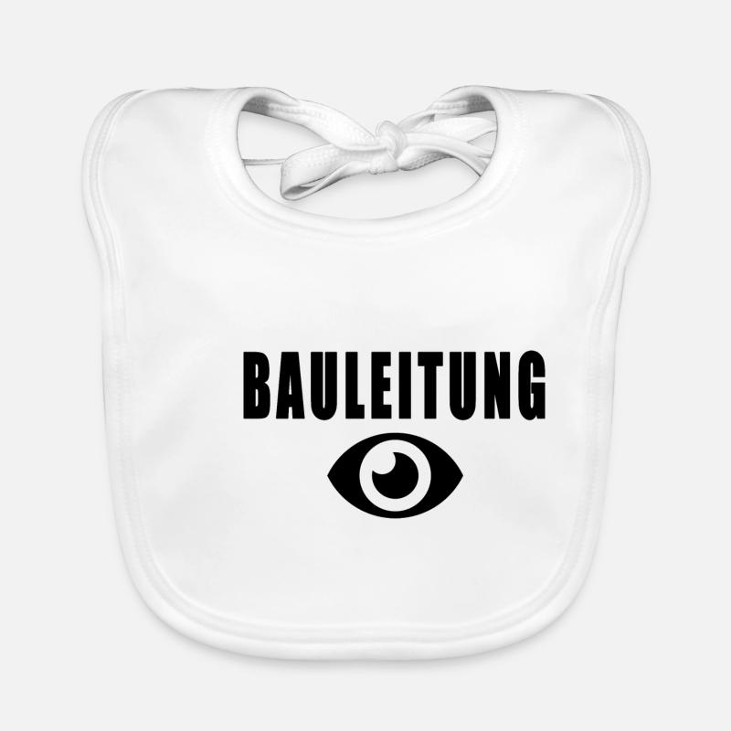 Bauleitung - Baby Bio-Lätzchen - Weiß