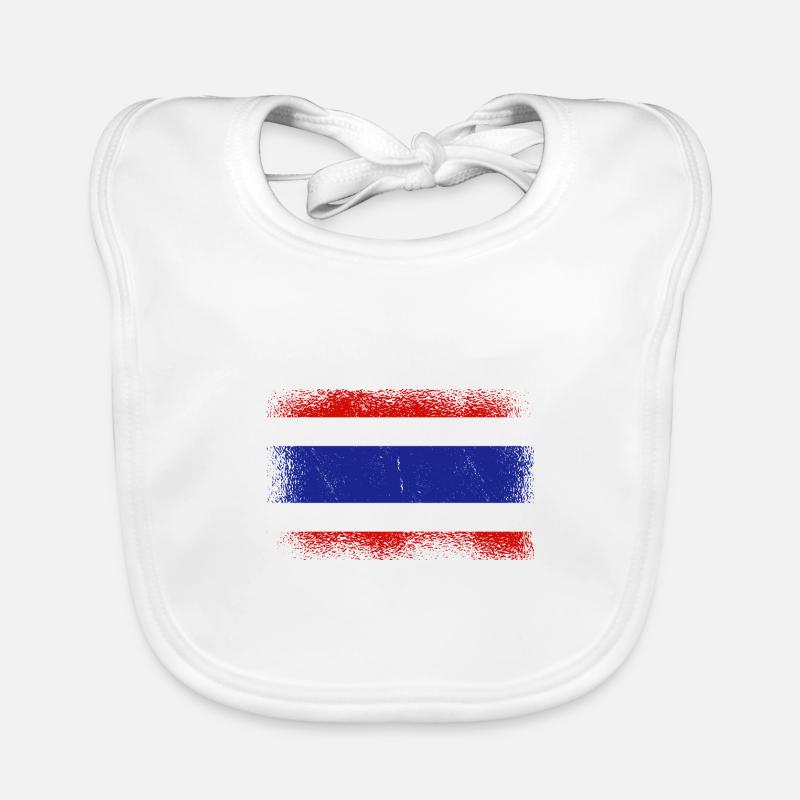 Thaïlande Drapeau Thaïlandais Drapeau utilisé Look Bavoir bio Bébé