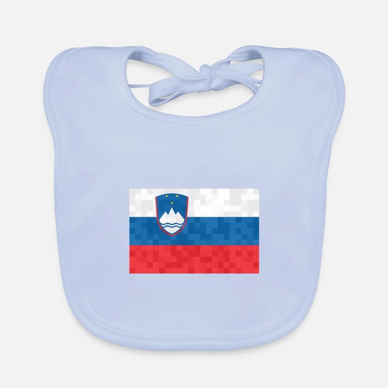 Drapeau de la Slovénie Balkans Drapeau slovène Vintage Bavoir bio Bébé