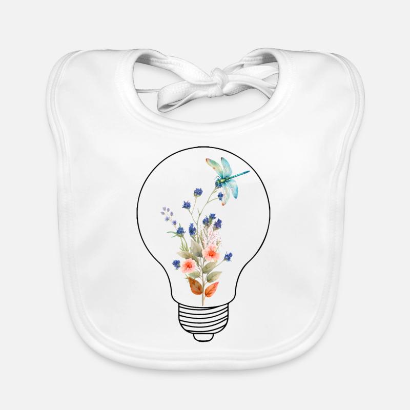Une lampe à ampoule avec des fleurs Glühbirne mit Blumen Bavoir bio Bébé