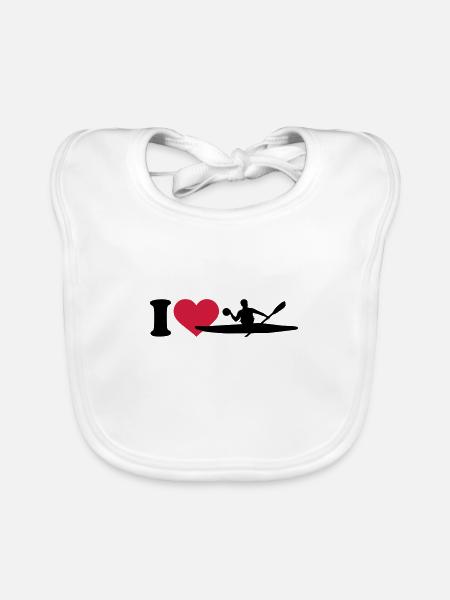 canoe Polo - Organic Baby Bibs - white - Front