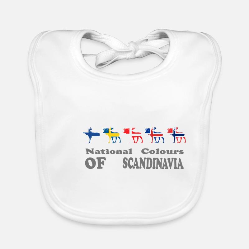 scandinavian moose flag gift Organic Baby Bibs