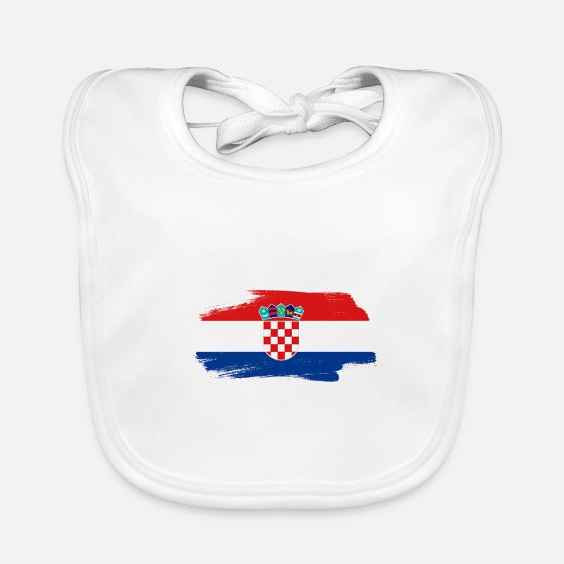 Drapeau de la Croatie Adriatique Zagreb Drapeau croate Bavoir bio Bébé