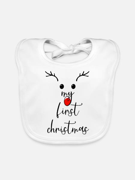 Mon premier Noël - Bavoir bio Bébé - blanc - Devant