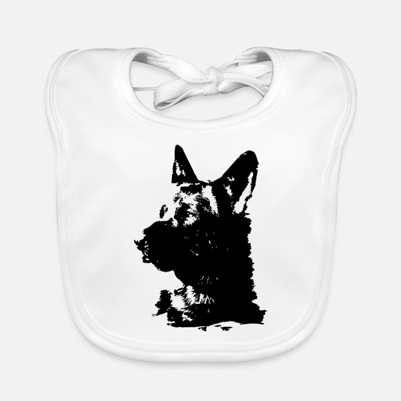 German Shepherd,Shepherd,Dog,Black Organic Baby Bibs