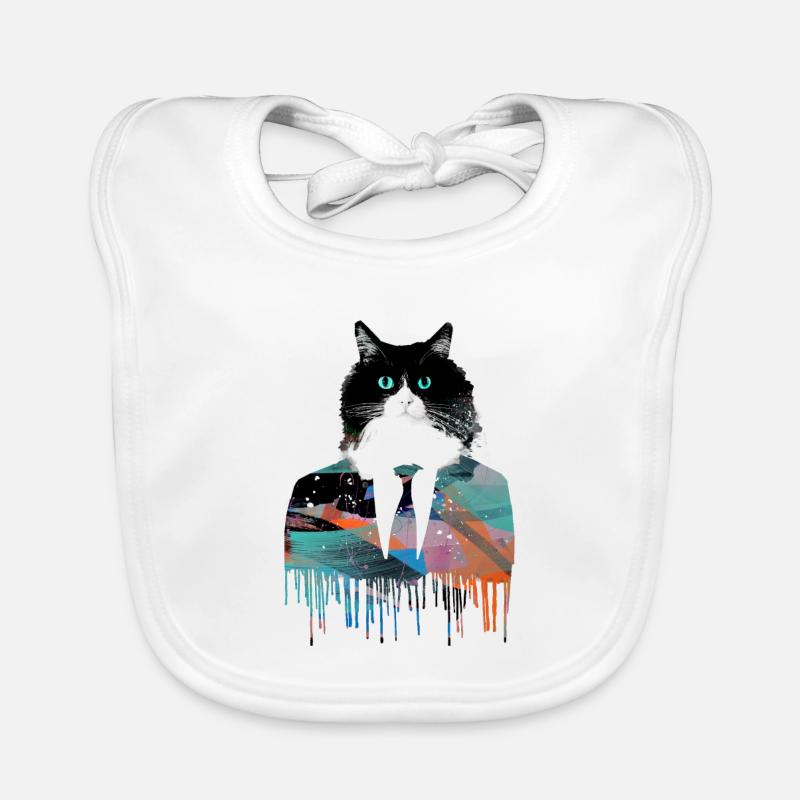 smoking, chat, costume, graffiti, smoking Bavoir bio Bébé