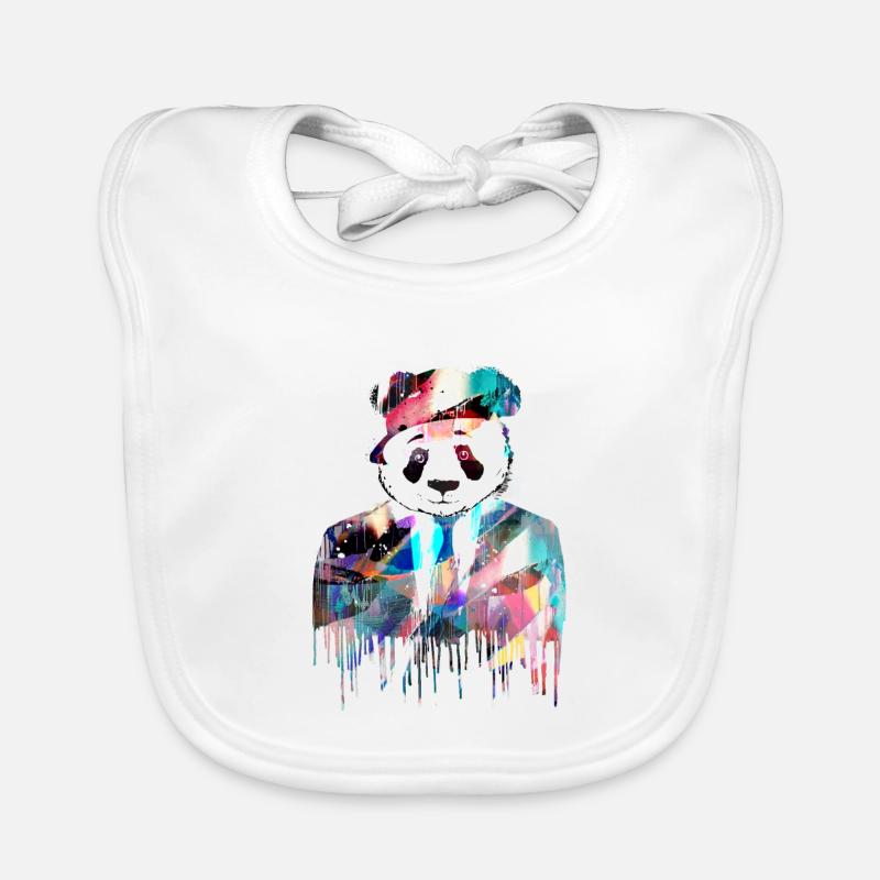 panda,pandabär,bunt,graffiti,malerei,anzug Baby Bio-Lätzchen