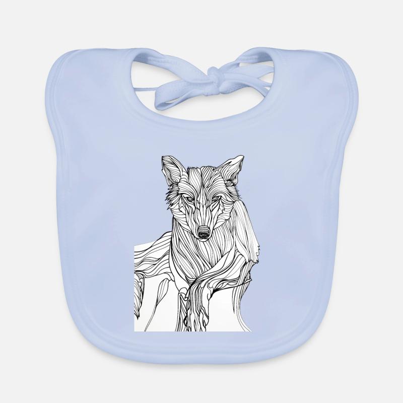 Linien Kunst Wolf #wolf Baby Bio-Lätzchen
